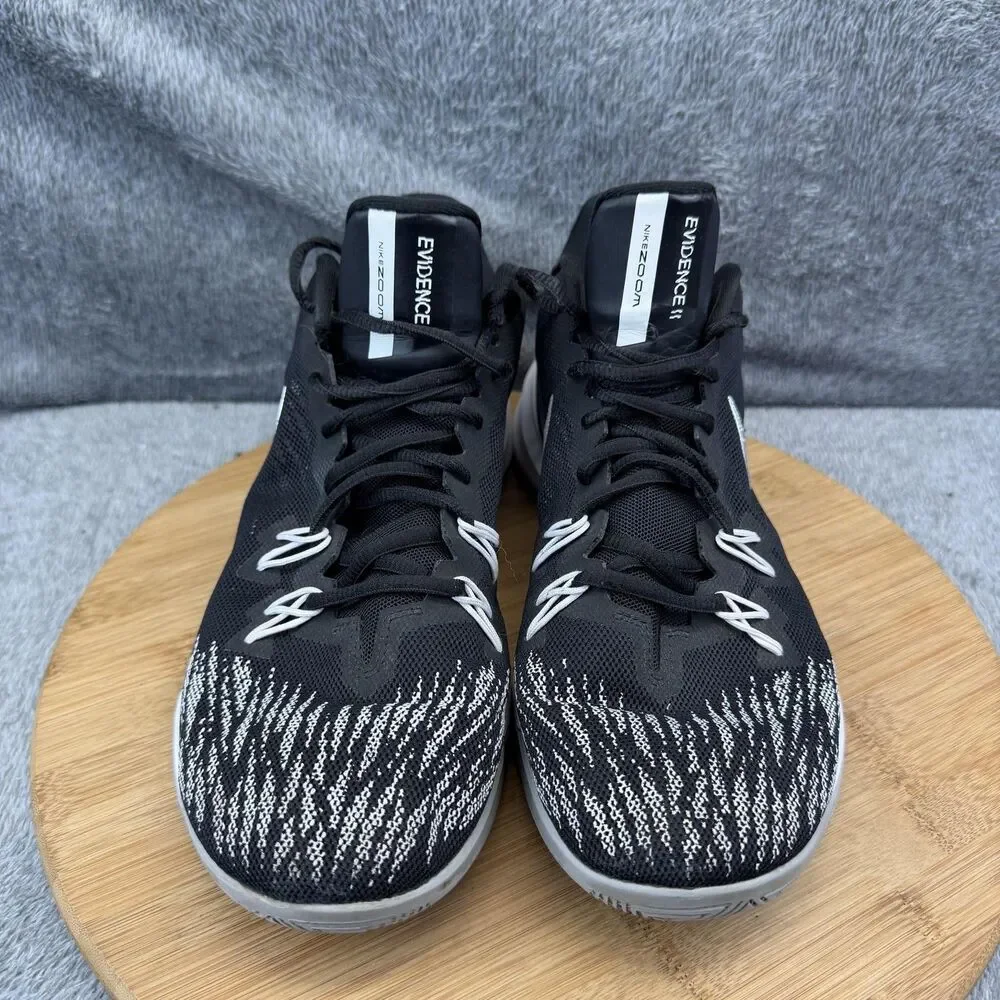Nike Zoom Evidence II Shoes Mens Size 8.5 Black Basketball Sneakers 908976-001